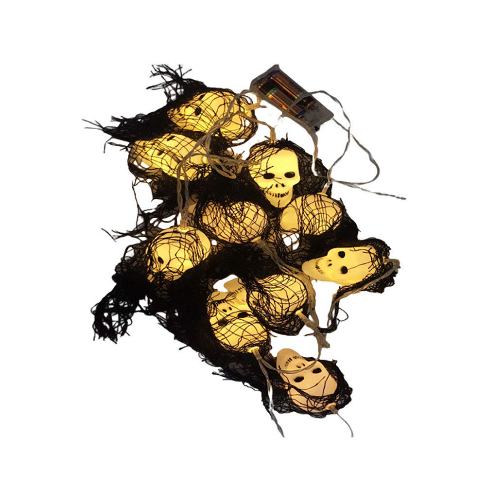 FRCOLOR 20 Pack Halloween LED String Lights - Skull Themed Party Decorations for Outdoor, Haunted House, Wedding & Indoor Decor - Waterproof Fairy Lights for Garden, Porch, Yard & Patio