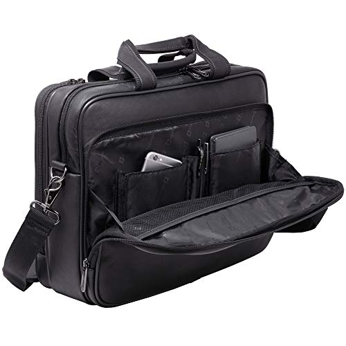 Premium Alpine Swiss Genuine Colombian Leather Messenger Bag - 15.6