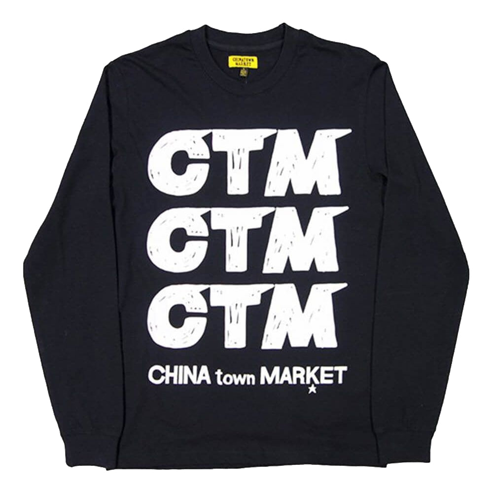 China Town Market CTM LS Black T-Shirt - Stylish & Comfortable Long Sleeve Tee for Casual Wear & Street Fashion