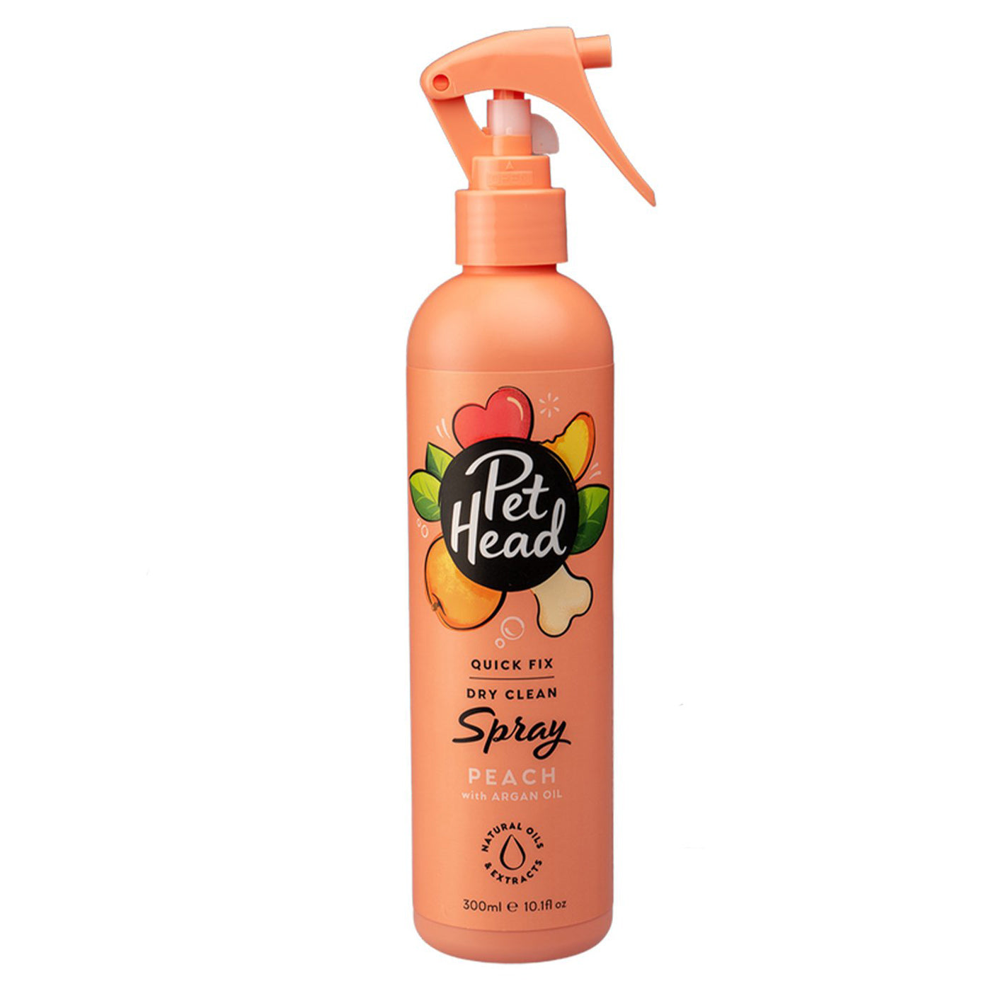 Pet Head Quick Fix Dry Clean Peach Spray 300ml | Waterless Dog & Cat Shampoo | Freshen Between Baths for Dogs & Cats | Perfect for Travel, Grooming & Quick Cleanups