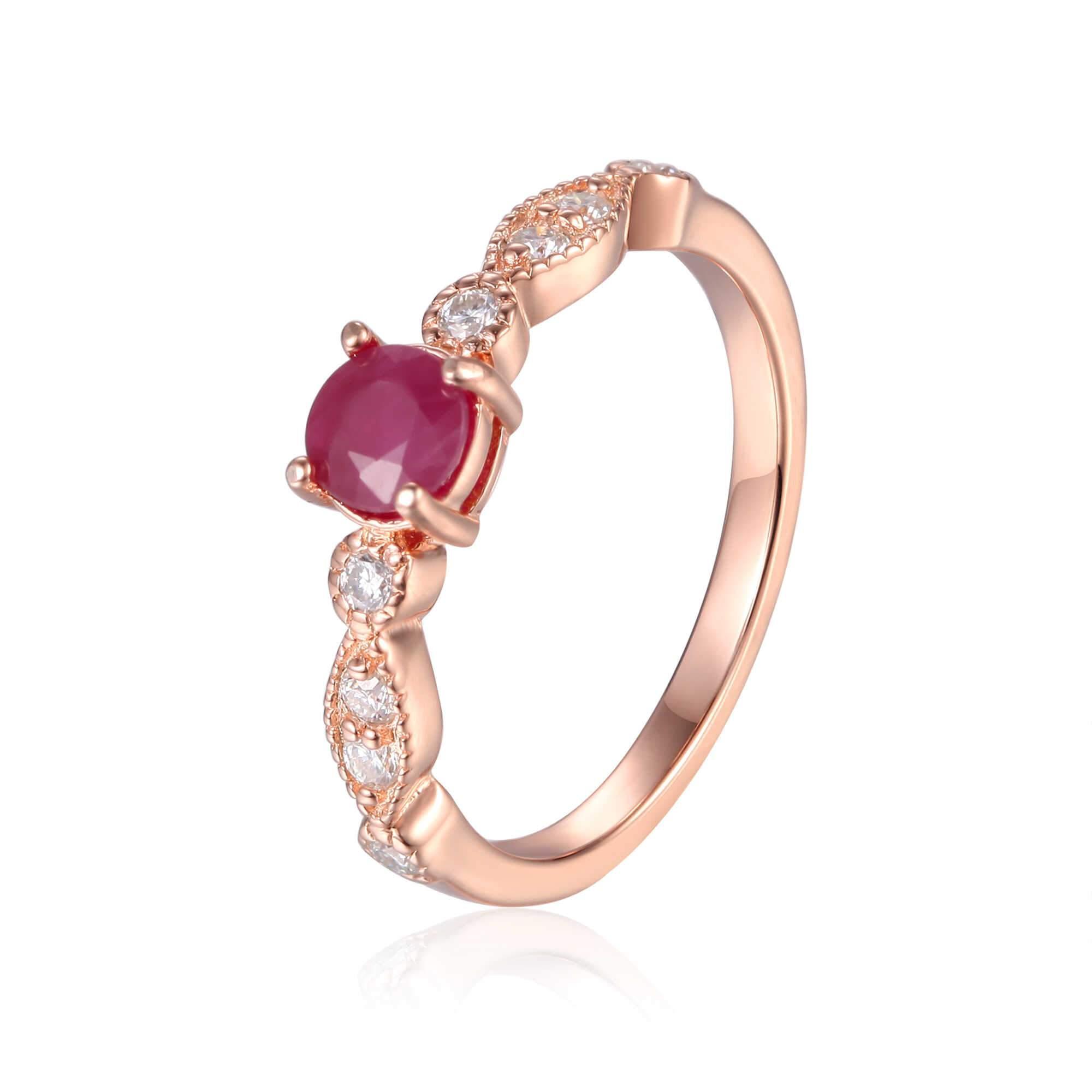 Genuine Ruby Solitaire Ring – 14K Gold Engagement Ring for Women, Elegant & Timeless Jewelry Gift for Her – Perfect for Anniversaries, Weddings & Special Occasions