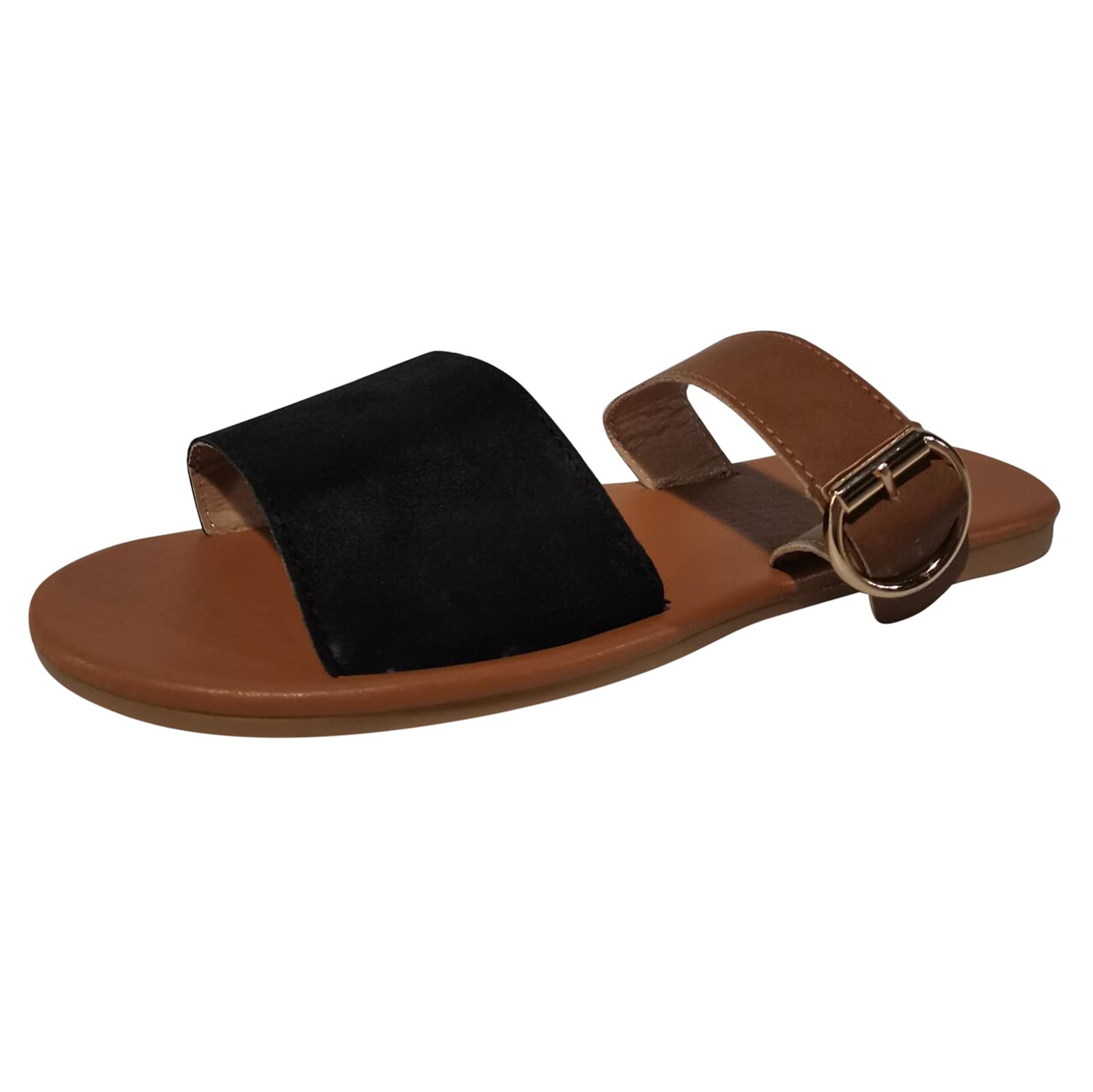 TUSANG Women's Buckle Strap Sandals - Open Toe Breathable Beach Shoes for Bathroom, House, Pool, and Casual Summer Outings