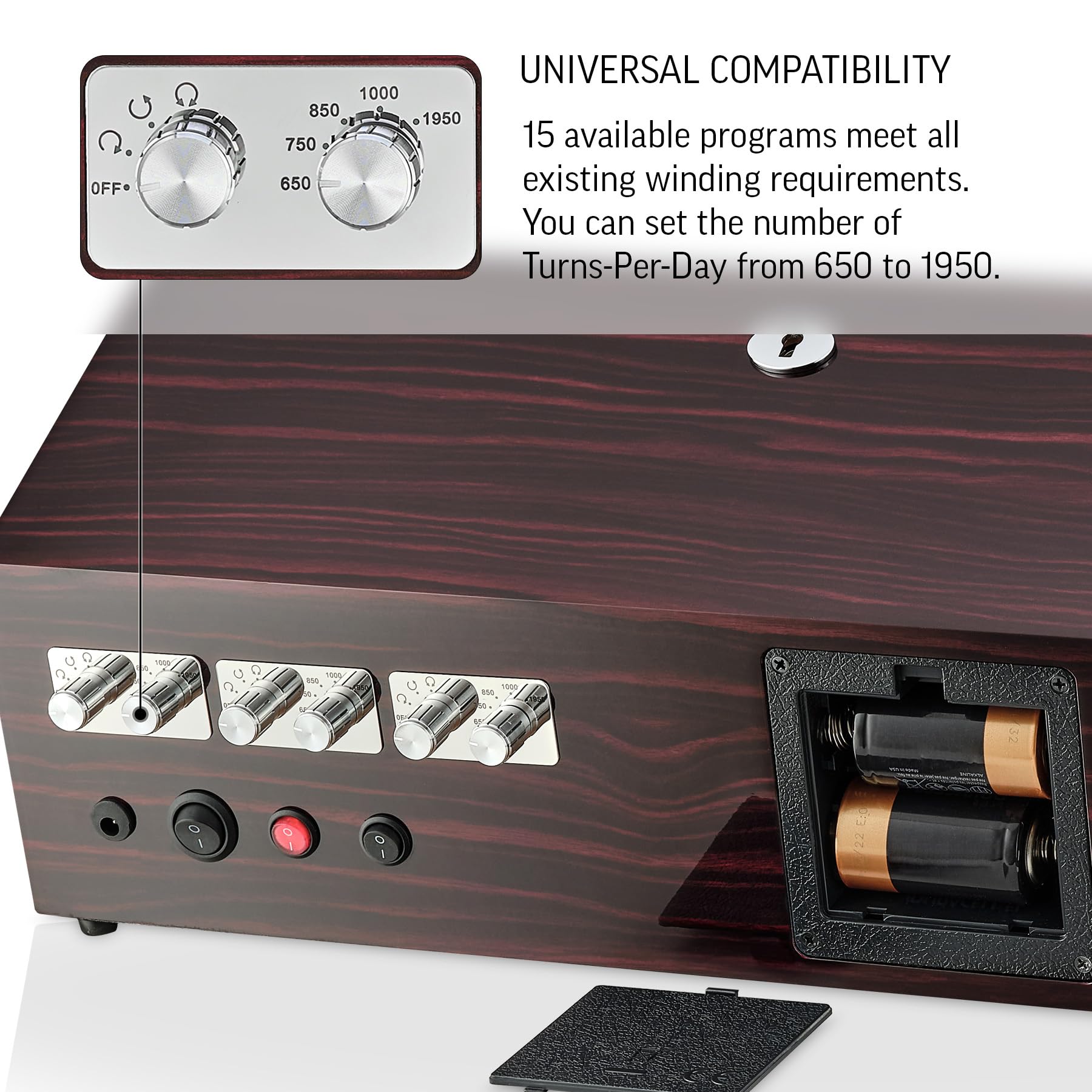 Premium TIMECUBE Automatic Watch Winder for 6 Watches - 15 Custom Winding Programs with LED Display | Perfect for Watch Collectors & Luxury Timepiece Storage at Home/Office