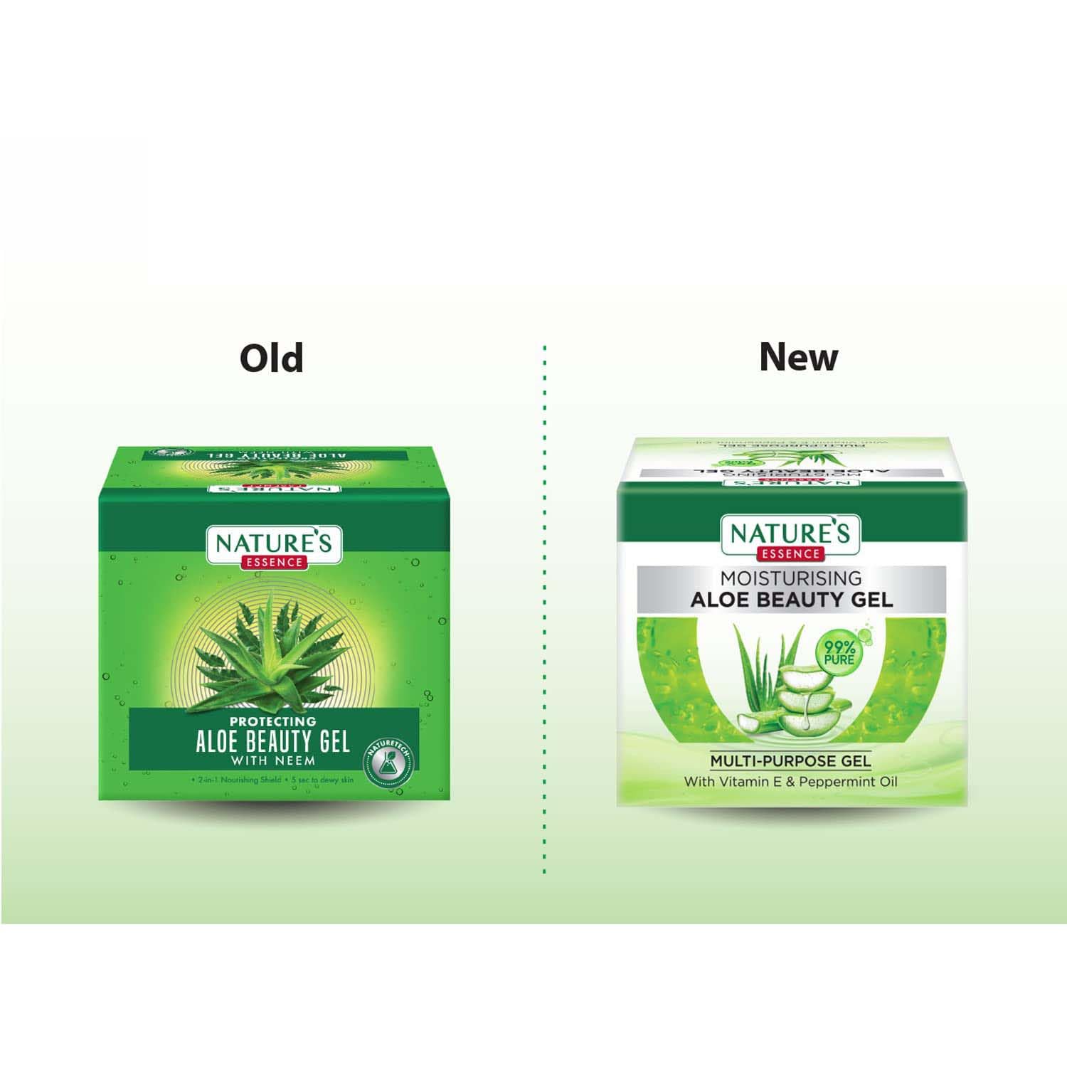 Pure Aloe Vera Gel for Face & Hair - Nature's Essence 100g (Pack of 2) - Soothes Sunburn, Hydrates Skin & Conditions Hair - Perfect for After Sun Care, Daily Moisturizing & Scalp Treatment