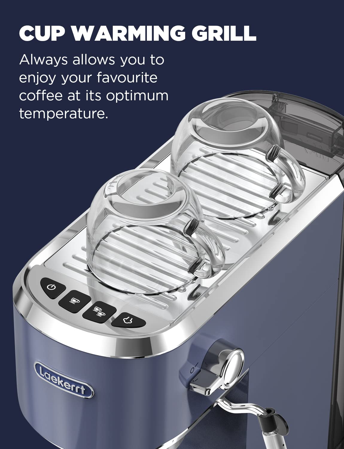 Premium 20 Bar Espresso Machine for Home - Compact Coffee Maker with Milk Frother for Latte & Cappuccino (Blue, CMEP02) | Perfect for Small Kitchens, Offices & Coffee Enthusiasts