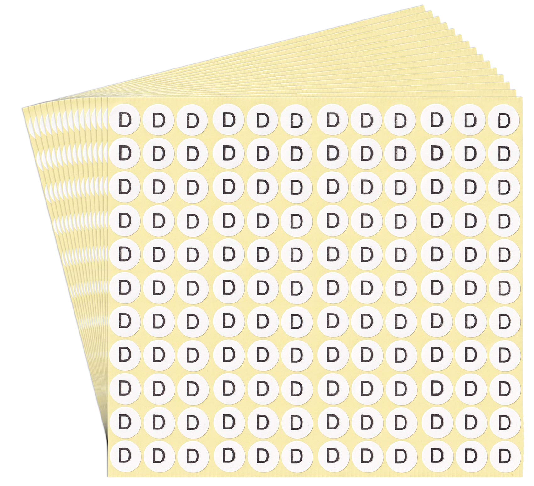 DealzEpic - Letter D Alphabet Stickers - Small Round Self-Adhesive Paper Labels (15 Sheets) - Perfect for Scrapbooking, DIY Crafts, and Organizing