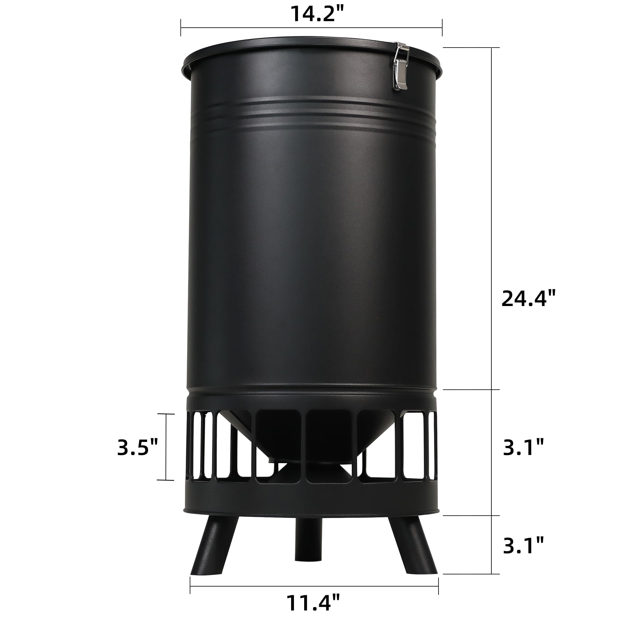 Solution4Patio 65 LB Large Free Standing Chicken Feeder - Automatic Gravity Poultry Feeder with 16 Ports, No Waste Design for Hens & Chickens - Perfect for Coops, Farms & Backyard Poultry Raising