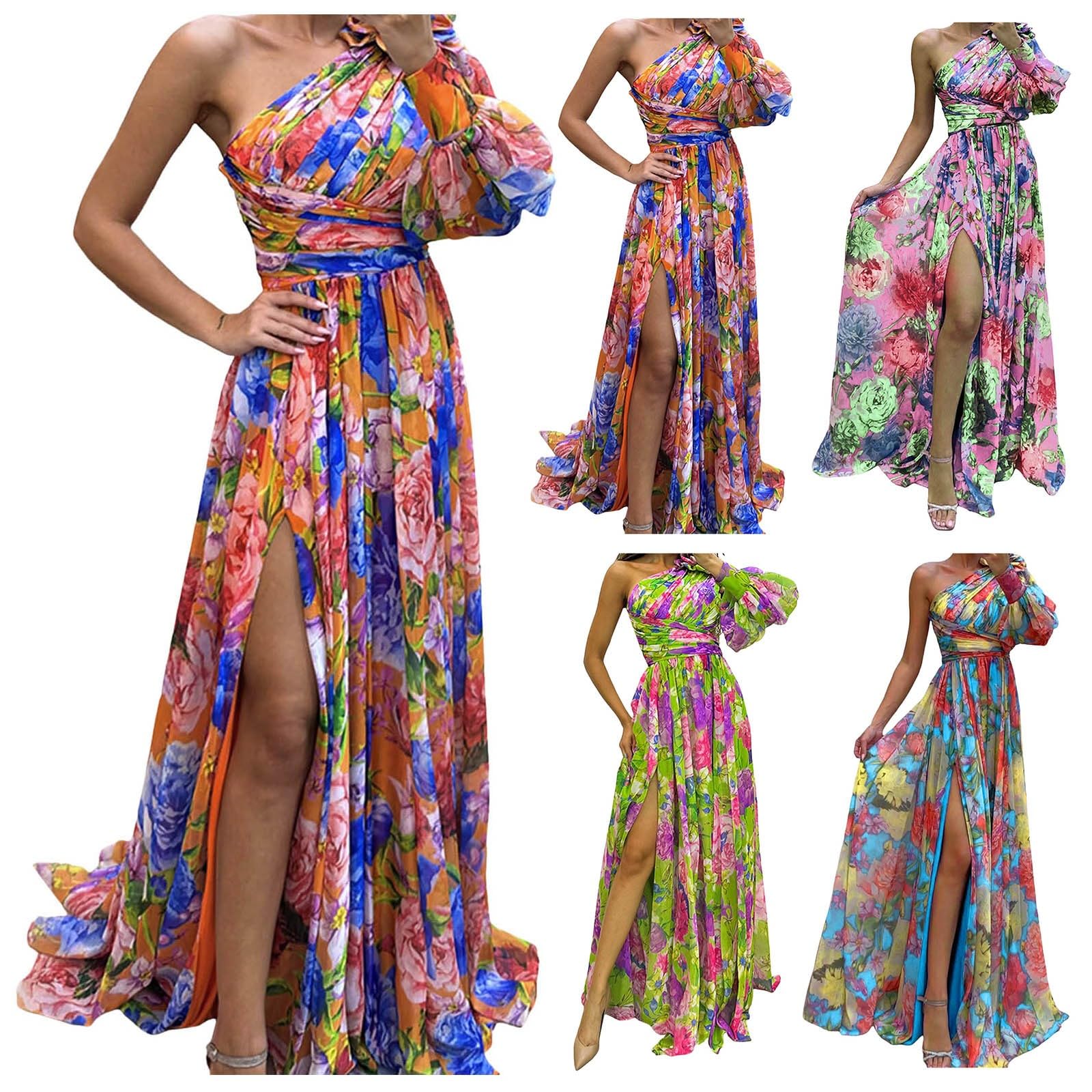 2024 Women's Summer Dresses - Elegant Floral Flowy Party Dresses for Women | Beach Vacation, Wedding Guest & Cocktail Party Outfits