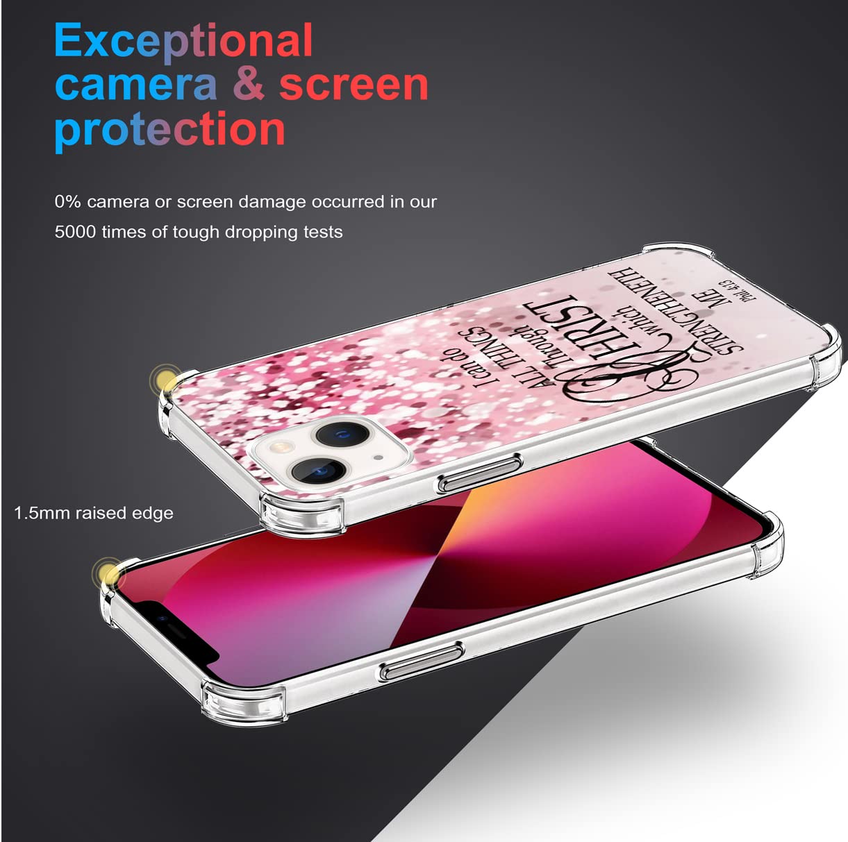 Christian Bible Verse Case for iPhone 13 Mini - Heavy Duty Protection for Daily Faith Inspiration