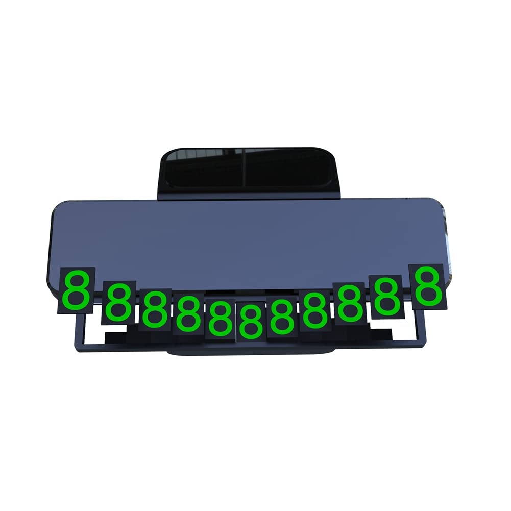 Glow-in-the-Dark Car Phone Number Plate - Temporary Parking Sign with Removable Numbers - Interior Vehicle Accessories for Driveways, Garages & Visitor Parking