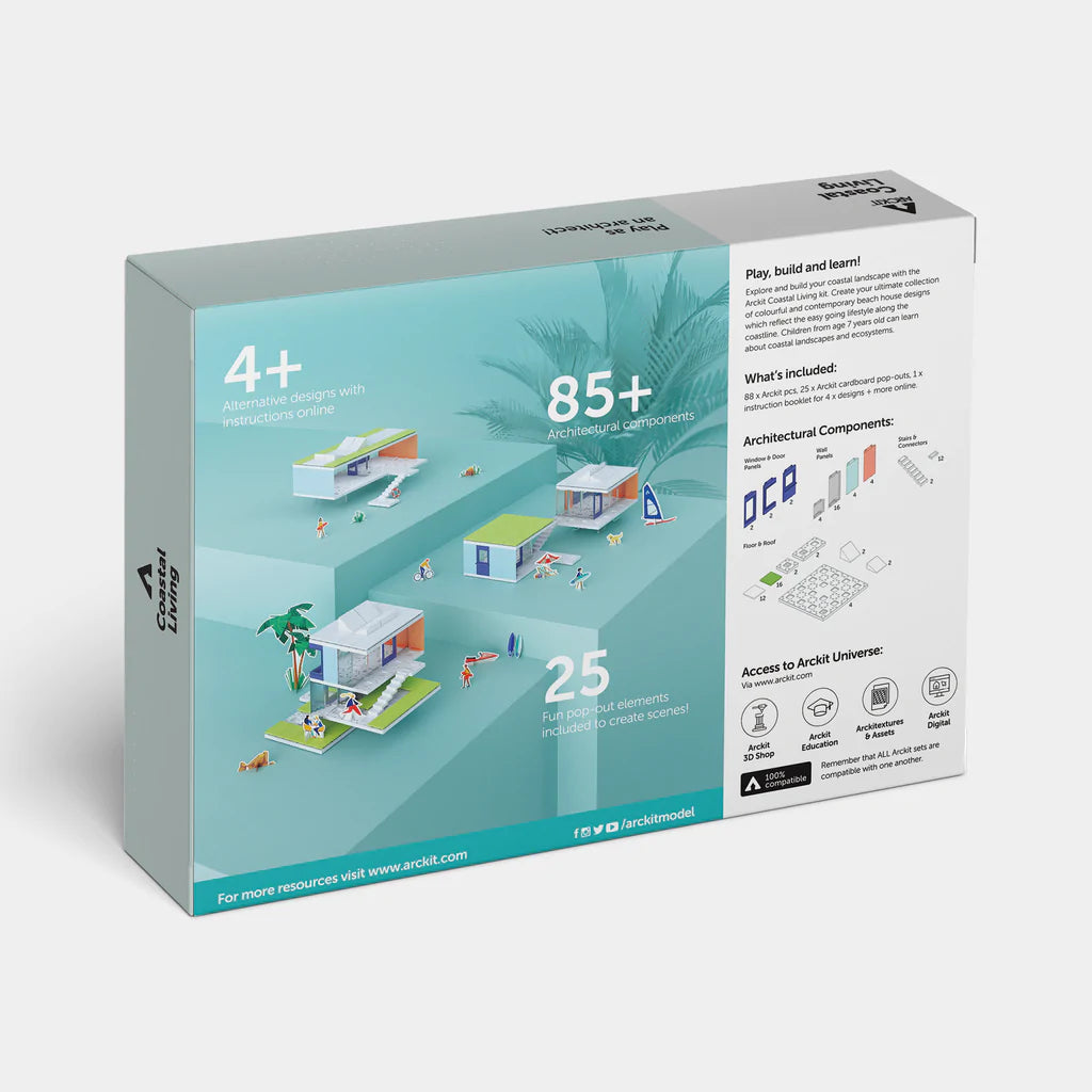 Arckit Coastal Living Model House Kit - DIY Architectural Building Set for Kids & Adults - Perfect for Home Decor, Gifts & Educational STEM Projects