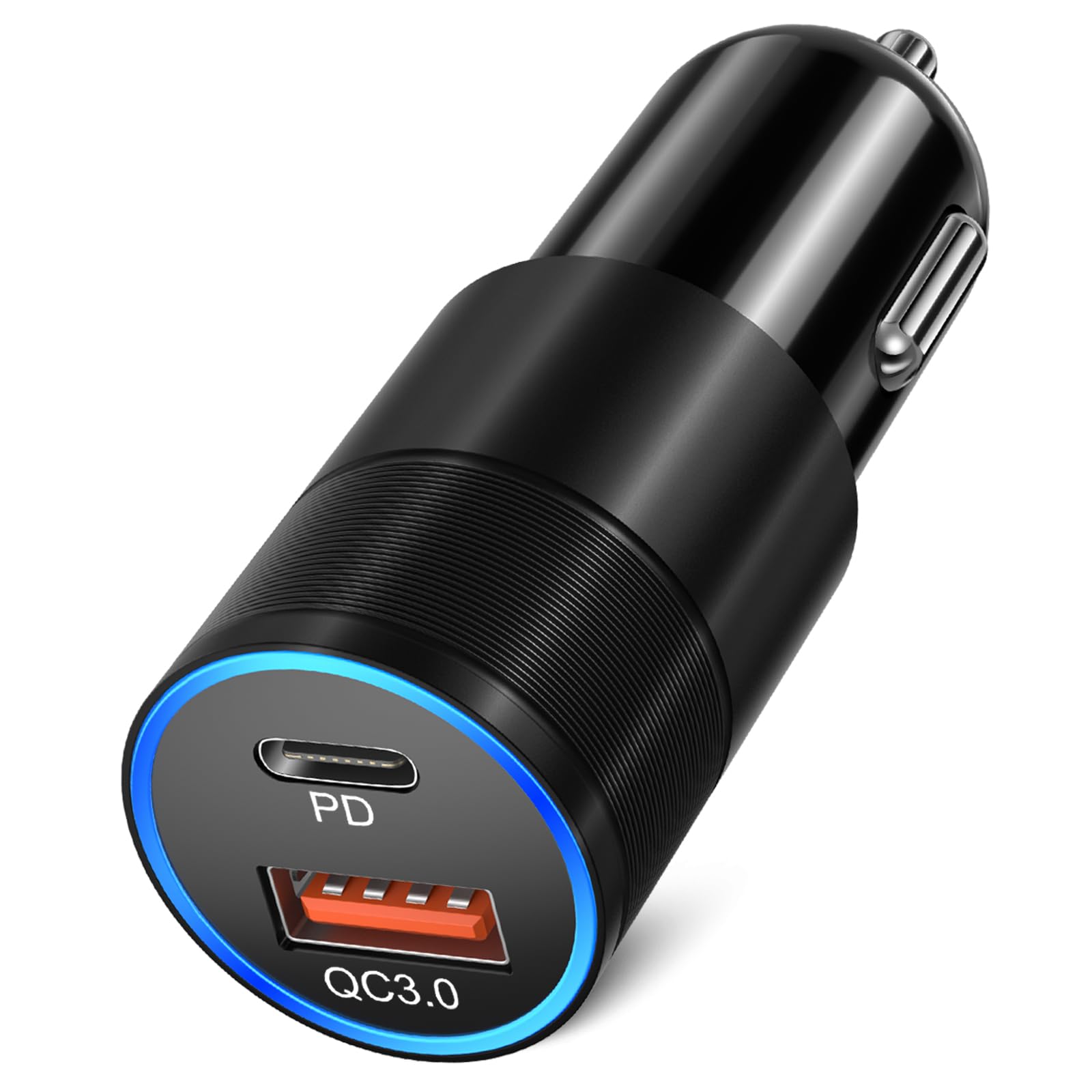 Bangfun 36W Dual USB C Car Charger Fast Charging Adapter - 12V Cigarette Lighter Phone Charger for iPhone 16/15/14/13/12/11 Pro Max & Galaxy S25/S24/A53/A16 - Perfect for Road Trips & Daily Commute (Black)
