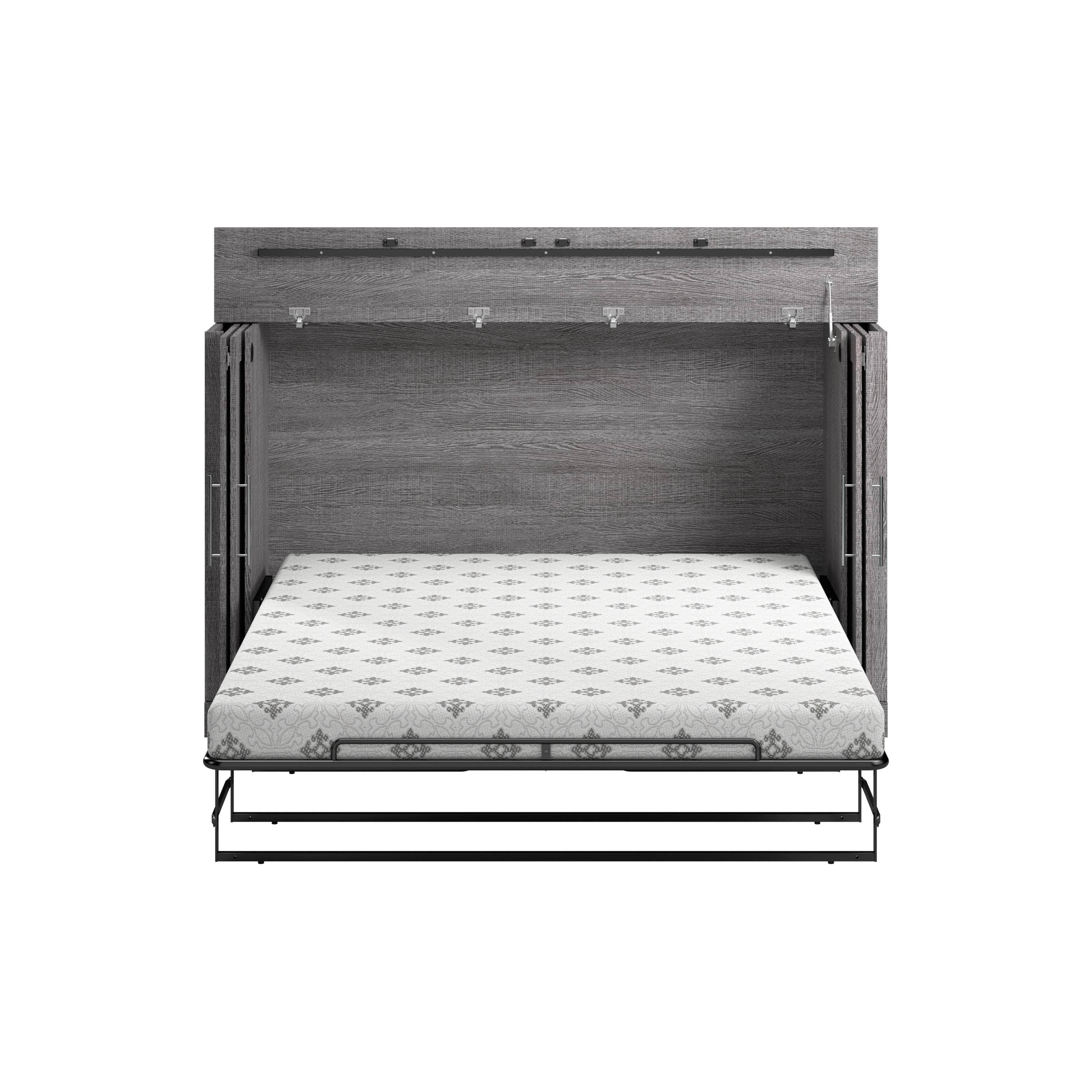 Pur 75W Queen Cabinet Bed with Mattress - 3 Color Options | Space-Saving Murphy Bed for Small Apartments & Guest Rooms