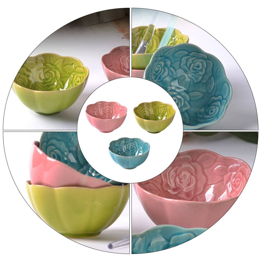 Premium Ceramic Mixing Bowls Set of 3 - Essential Oil & Facial Mask Mixing Bowls, Snack Serving Dishes for Spa, DIY Beauty & Home Kitchen Use - Durable Ceramic Bowls for Professional & Personal Care