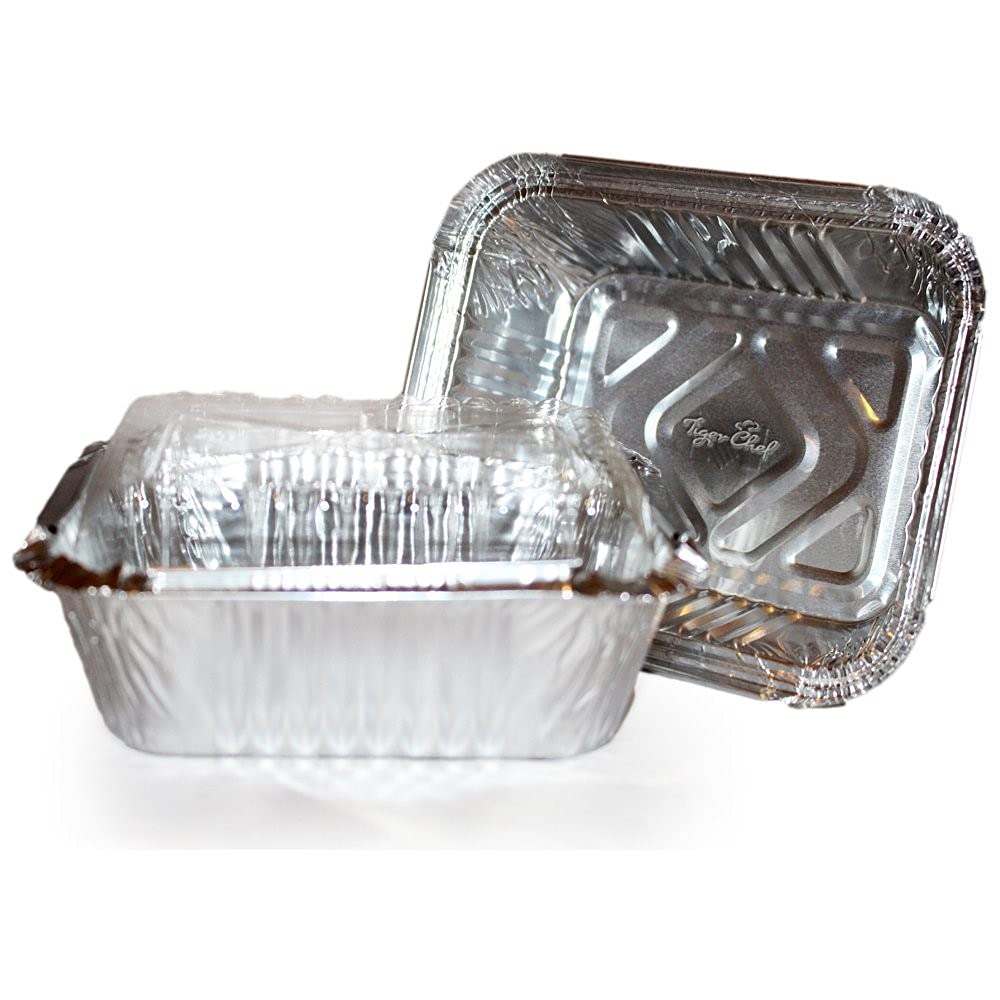 Durable Aluminum Foil Pans with Clear Dome Lids - 1 lb Capacity, 5.56