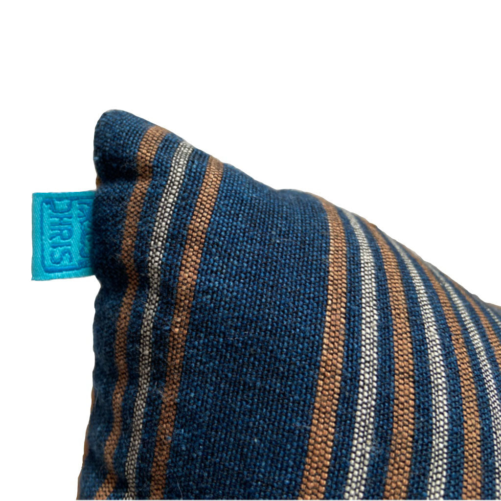 Premium Blue & Tobacco Cotton Silk Pillow - Soft Luxury Blend for Ultimate Comfort - Perfect for Bedroom, Living Room & Travel