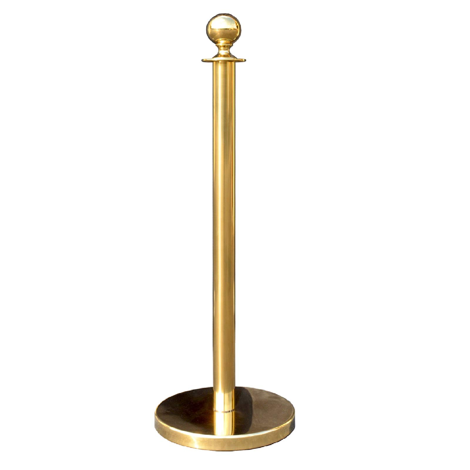 Premium Gold Crown Top Decorative Rope Safety Stanchion - 3-Piece VIP Crowd Control Barrier Set (72