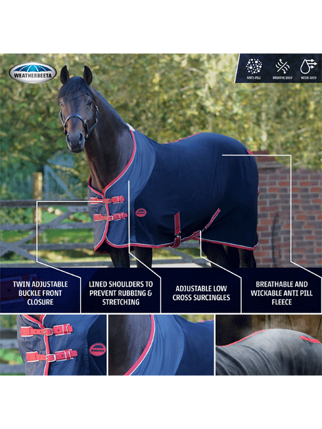 Weatherbeeta Fleece Cooler for Horses - Breathable & Lightweight Horse Blanket for Summer & Warm Weather Riding