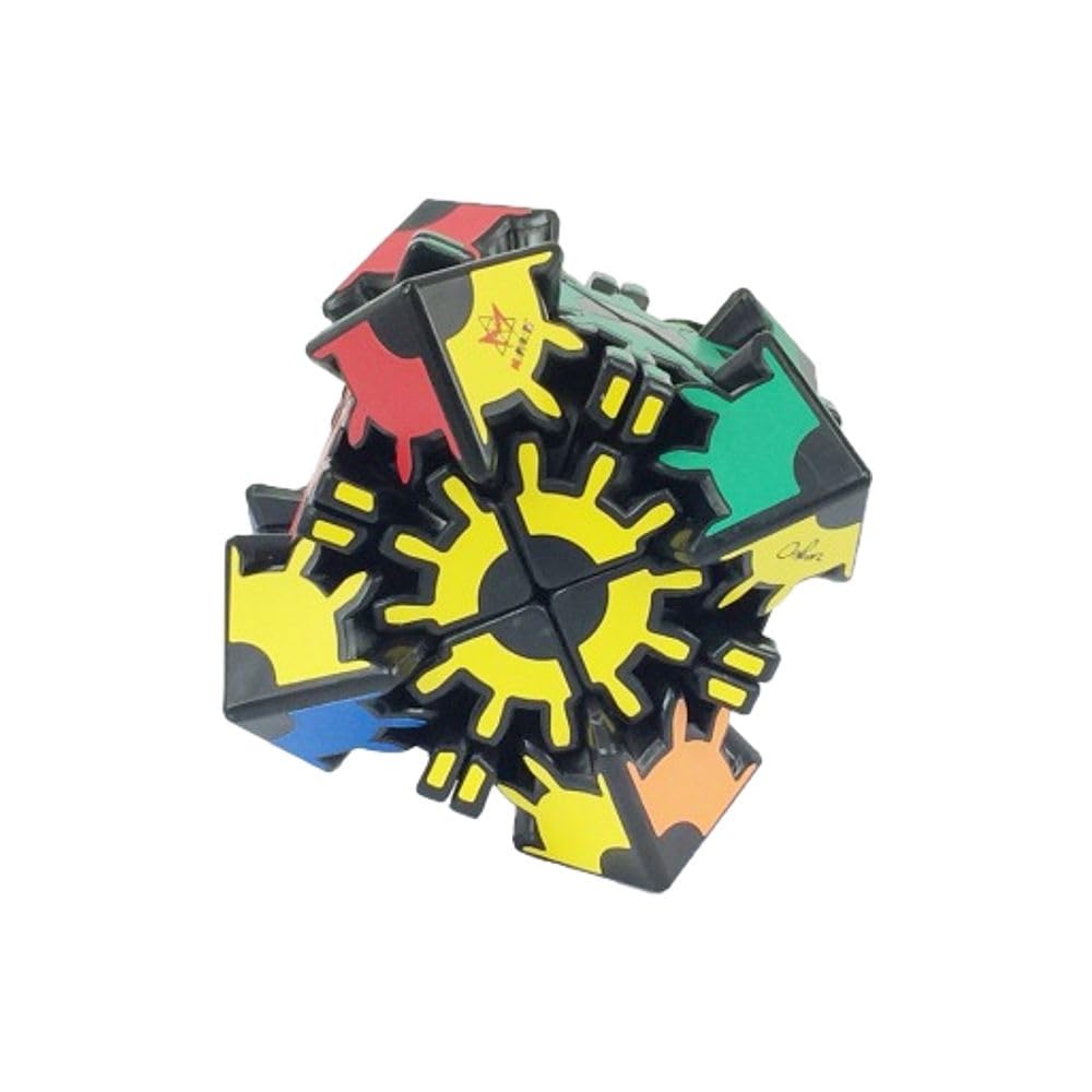 Meffert's David's Gear Cube Puzzle - Black Body Twist Speed Cube for Adults & Kids - Perfect for Brain Training, Stress Relief & STEM Learning