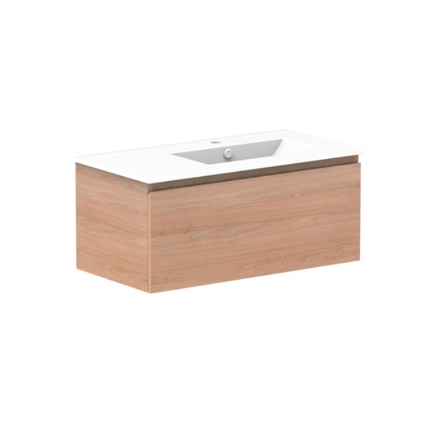 ADP Glacier Pro All Drawer Slim Vanity with Ceramic Top - Modern Bathroom Vanity with Storage for Small Spaces, Perfect for Apartments & Powder Rooms