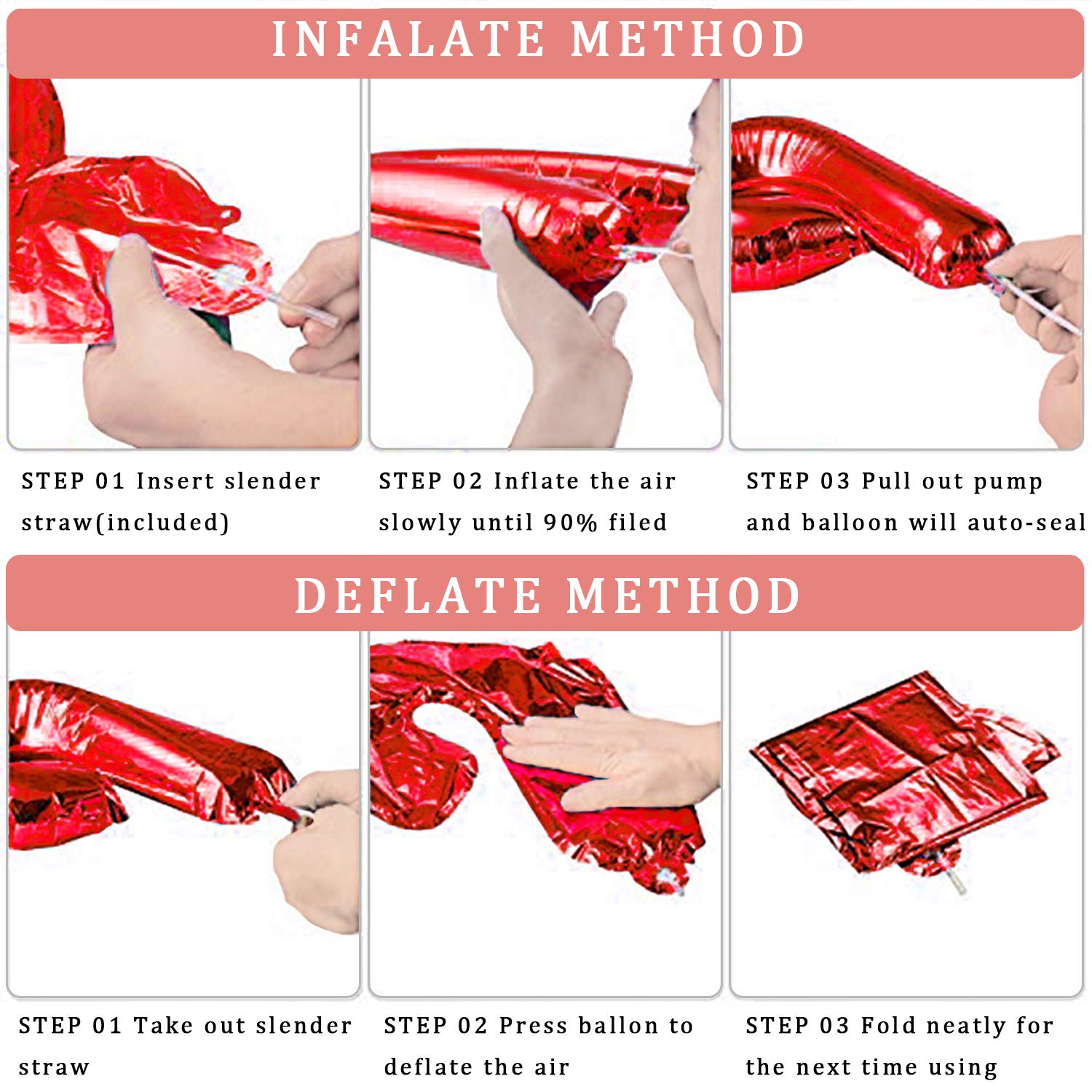 Happy Birthday Balloons Decorations Set - 13pcs Letter Balloons Banner, 2 Giant Star Foil Balloons, 4 Confetti Balloons, 6 Latex Balloons (Red) - Perfect for Birthday Parties, Baby Showers & Anniversary Celebrations