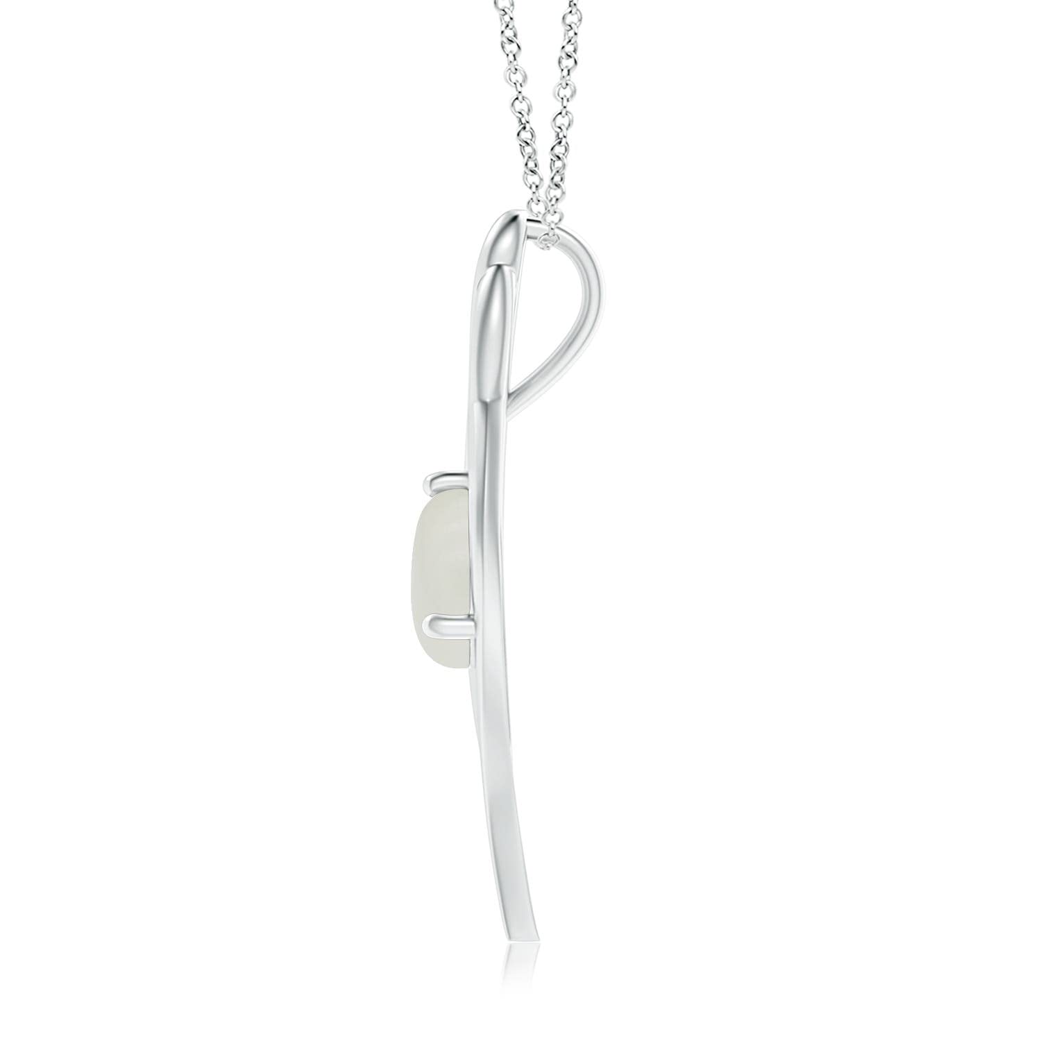 Angara Natural Moonstone Solitaire Pendant Necklace for Women in 14K Solid Gold | Elegant Jewelry Gift for Birthday, Engagement, Anniversary & Wedding | Perfect for Everyday Wear, Date Nights & Special Occasions