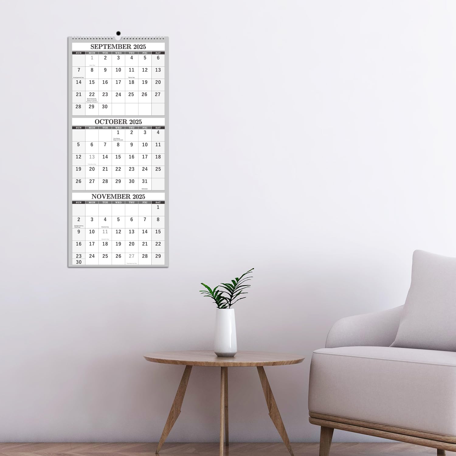 2025-2026 Large 3-Month Wall Calendar | Apr 2025 - Jul 2026 Vertical Planner | 11