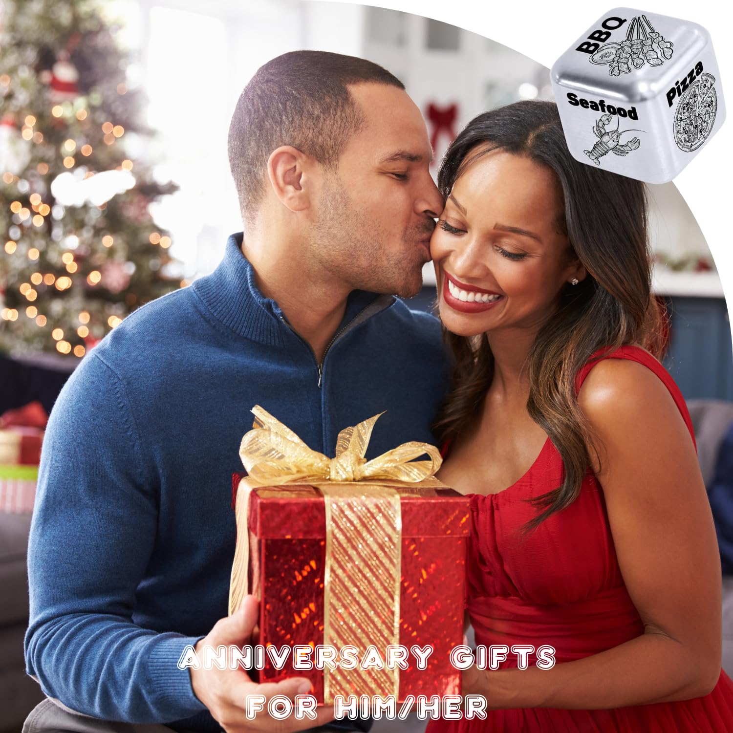 Easter Basket Stuffers for Teens - Funny Steel Decision Dice for Dinner Food Choices - Unique Anniversary & Date Night Gifts for Women, Men, Couples - Perfect Birthday & Wedding Present for Him, Her, Boyfriend, Girlfriend, Wife, Husband - Great for Romantic Dinners, Game Nights & Special Occasions