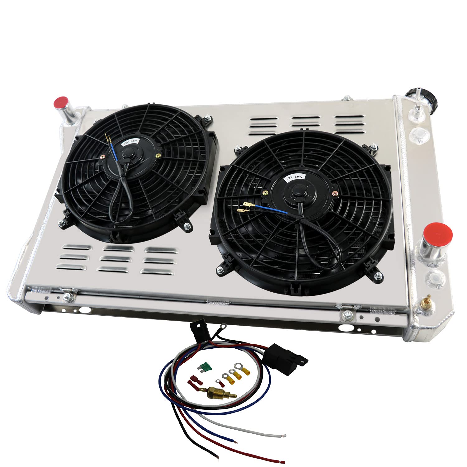 ECMRAD 3-Row Aluminum Radiator with Dual 12