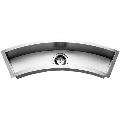 Houzer CTC 3312 Contempo Trough Series Undermount Stainless Steel Curved Bowl Bar & Prep Sink - Perfect for Kitchen Islands, Wet Bars & Commercial Use
