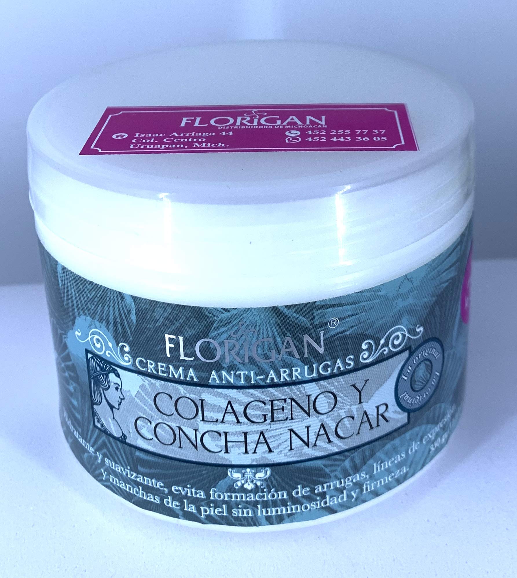 Florigan Cream 'Collagen and Mother of Pearl' 350g - Anti-Aging Face & Neck Moisturizer for Youthful Skin | Perfect for Daily Skincare Routine