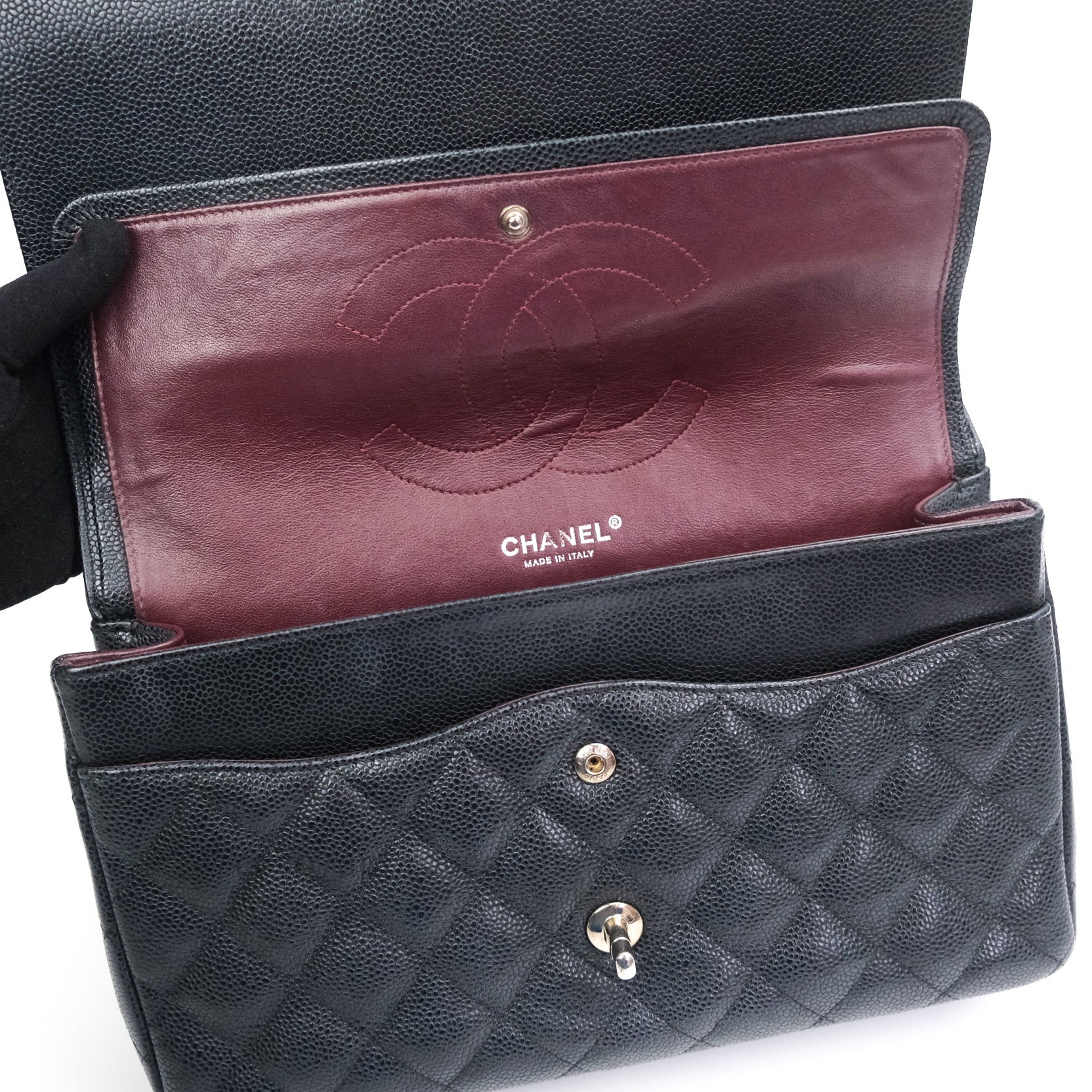 Chanel Caviar Quilted Jumbo Double Flap Bag Black with Silver Hardware - Luxury Designer Handbag for Women, Perfect for Parties, Work & Special Occasions