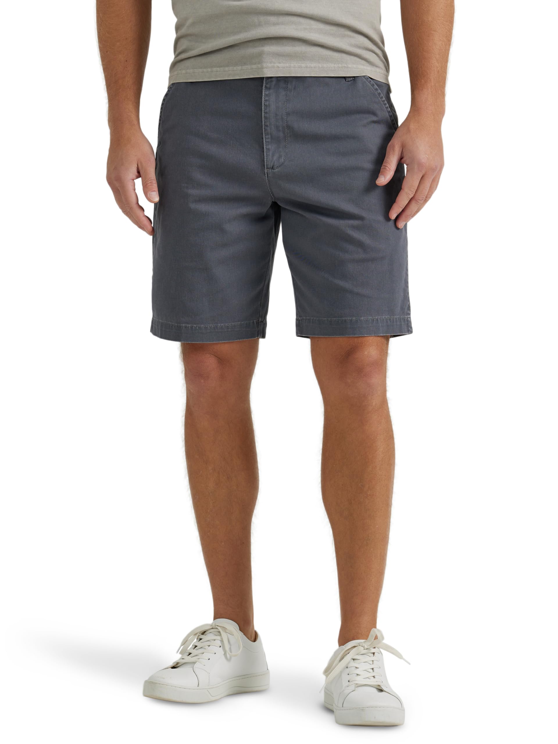 Wrangler Authentics Men's Flat Front Shorts - Comfortable Casual Stretch Denim Shorts for Summer, Outdoor Activities & Everyday Wear
