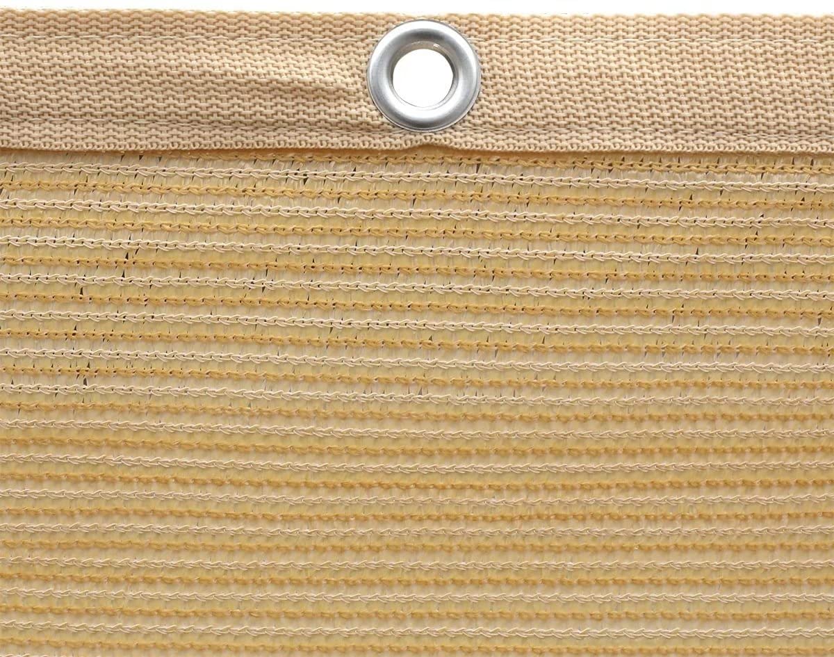 Shatex Premium Sun Shade Fabric - 6' x 8' Outdoor Privacy Screen with Grommets & 18 Bungee Balls - UV Protection for Pergola, Patio, Awning, Window Cover - Wheat Color - Perfect for Backyard, Garden & Poolside Relaxation