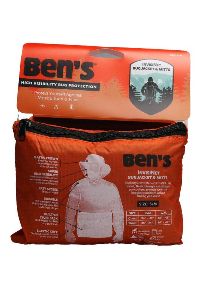 Ben's® InvisiNet Bug Jacket & Mitts - Lightweight Mosquito Protection for Outdoor Activities | Hiking, Camping, Gardening & Fishing Gear