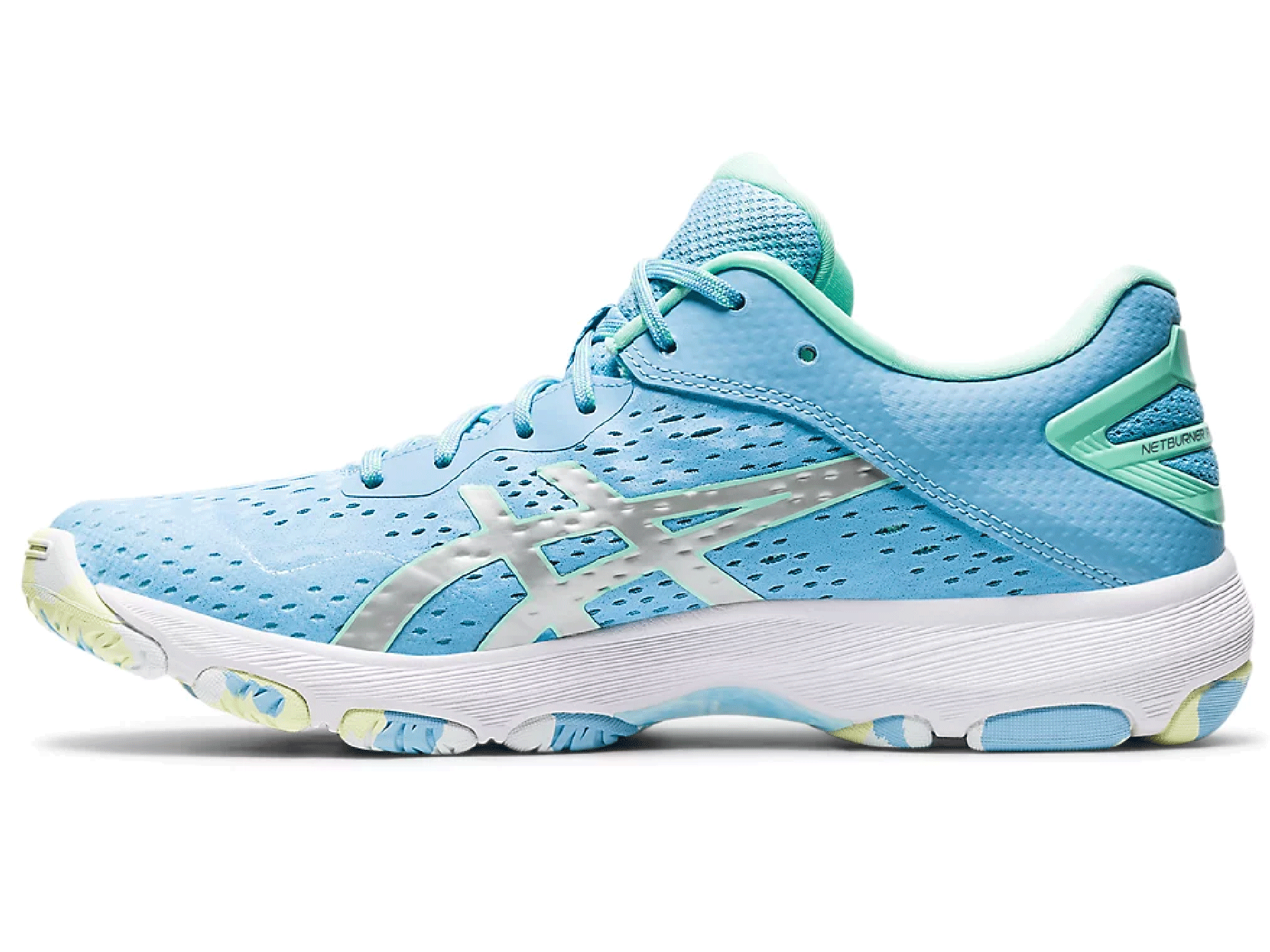 ASICS Women's Netburner Professional FF 2 Volleyball Shoes - Court Blue (1072A036-401) | Indoor Volleyball & Badminton Court Shoes for Women with Enhanced Support & Cushioning