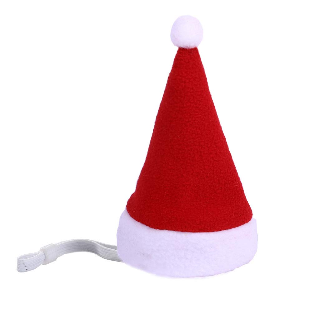 Festive Red Velvet Pet Christmas Hat for Cats & Dogs - Perfect for Holiday Photos