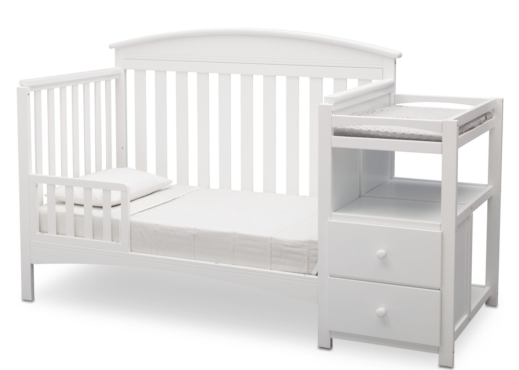 Abby Convertible Baby Crib with Changing Table - 3-in-1 Nursery Furniture for Newborns & Toddlers - Perfect for Small Spaces & Modern Nurseries