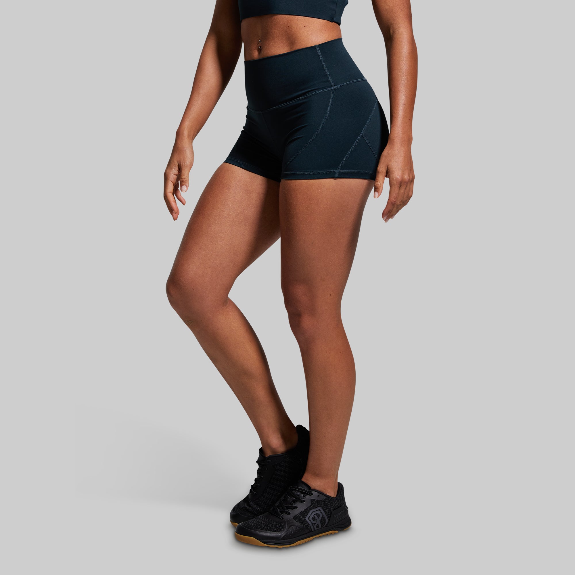 High Waisted Booty Shorts for Women - Deep Teal Workout & Yoga Shorts - Perfect for Gym, Running, and Summer Outfits