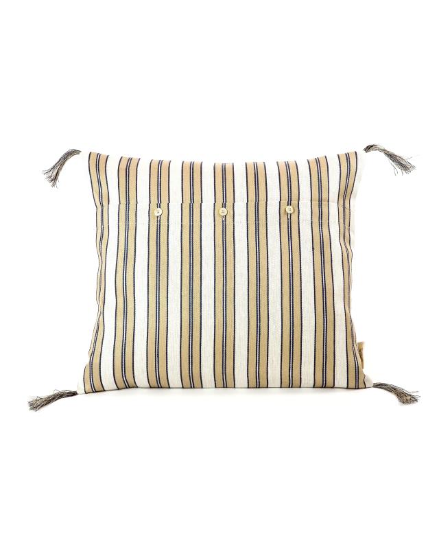 Kudde Bolster Blue Striped Pillow - Comfortable Support for Sofa, Bed, and Lounge - Perfect for Home Decor and Relaxation