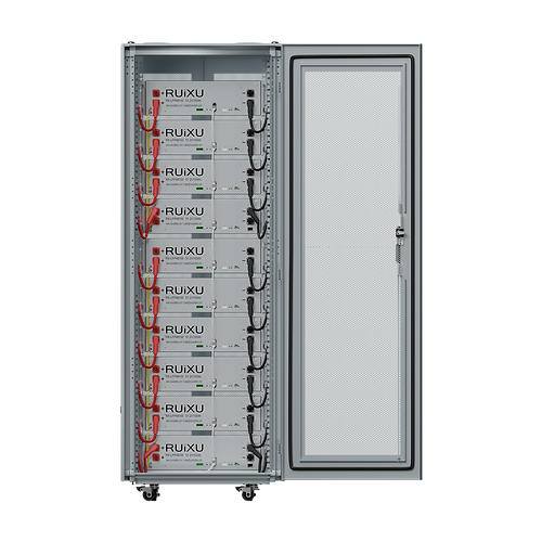 RUiXU 50kWh Lithium Battery Kit - 10 Batteries with 10-Slot Cabinet | Solar Energy Storage, Off-Grid Power, Home Backup System | Perfect for RV, Marine & Emergency Power Supply