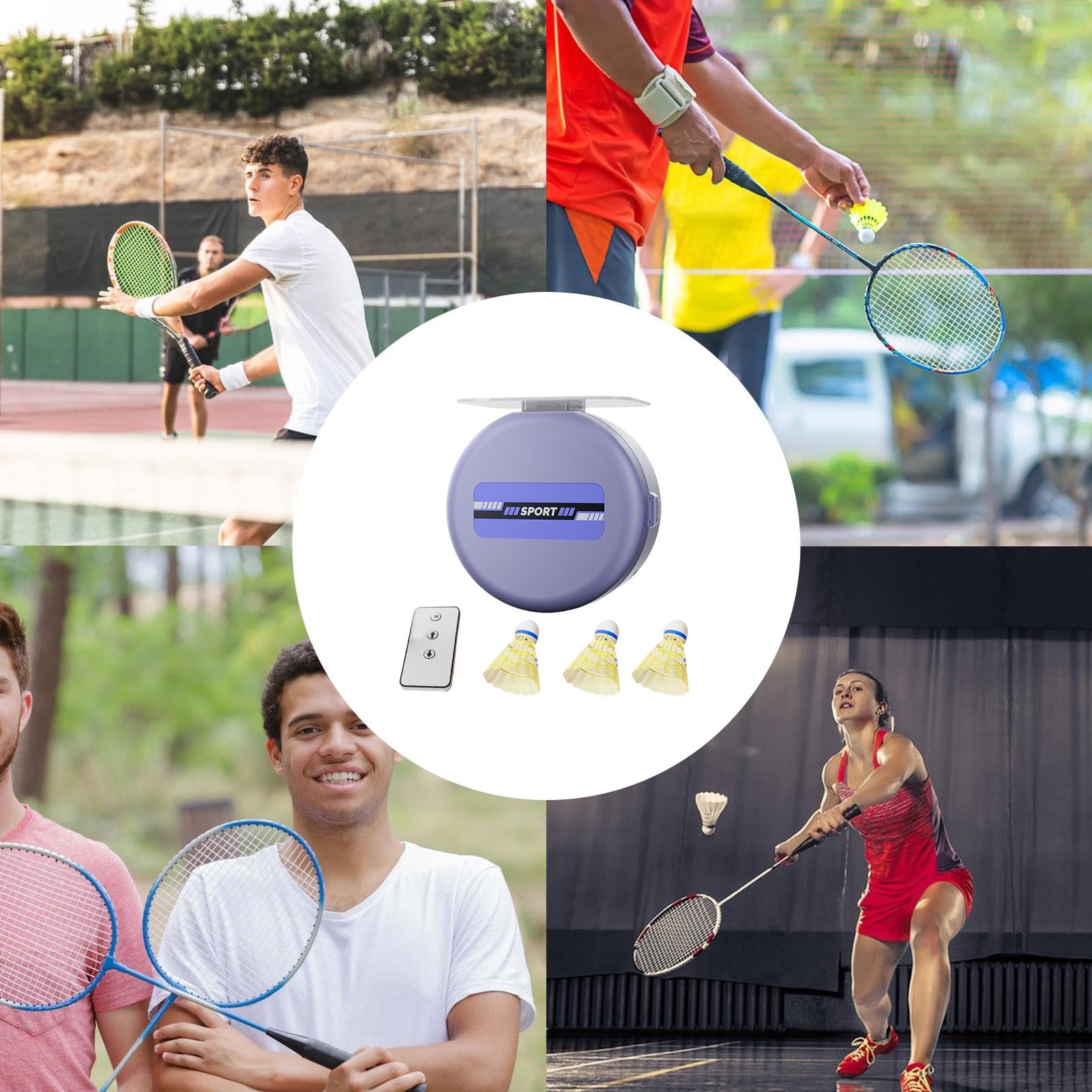 Portable Badminton Rebound Trainer - Adjustable Solo Practice Equipment for Men & Women | Improve Badminton Skills at Home, Gym or Outdoors | Perfect for Beginners & Advanced Players Training