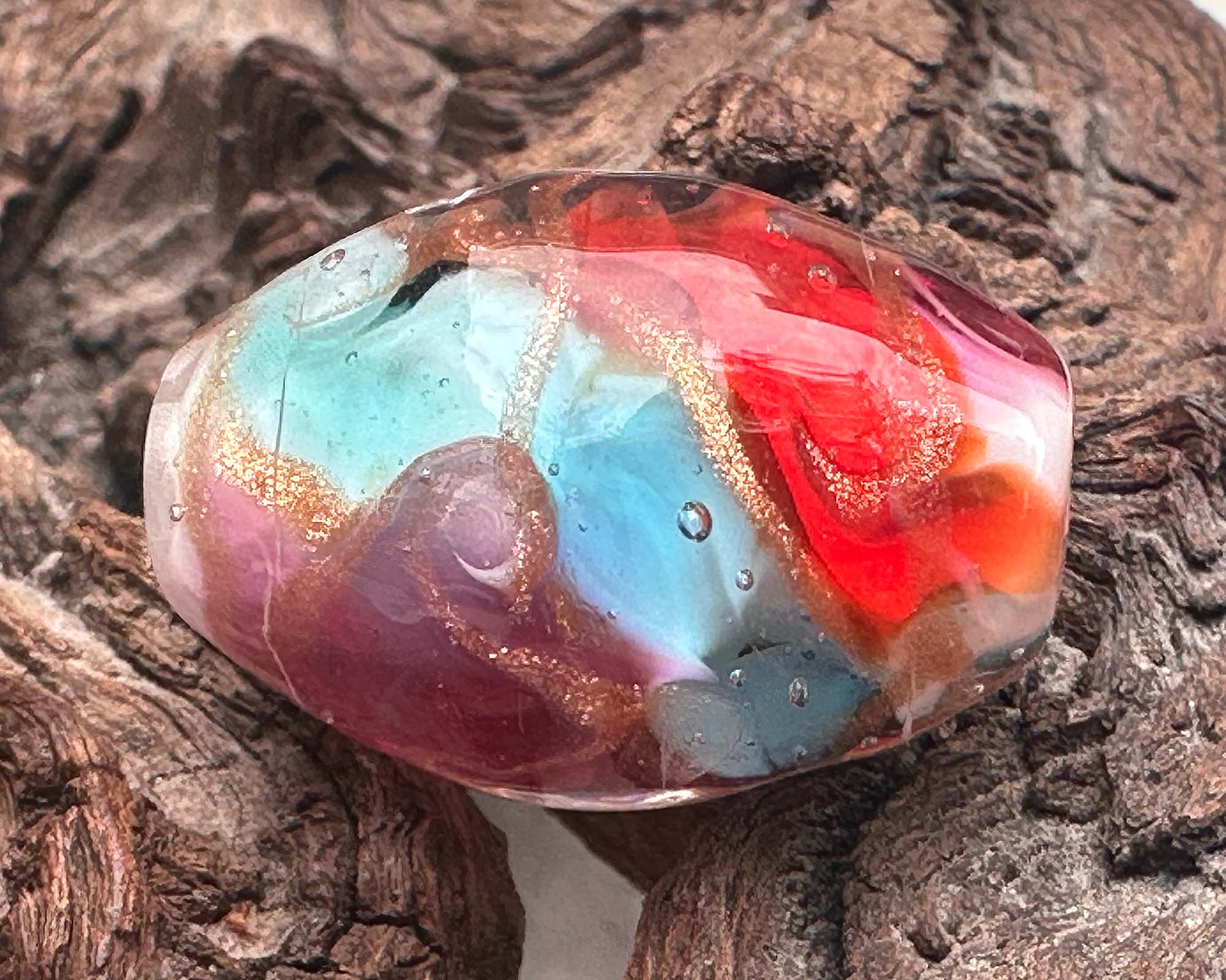 Sunset Dreams Lampwork Glass Focal Bead for Jewelry Making - Handmade Artisan Bead for Necklaces, Bracelets & DIY Craft Projects