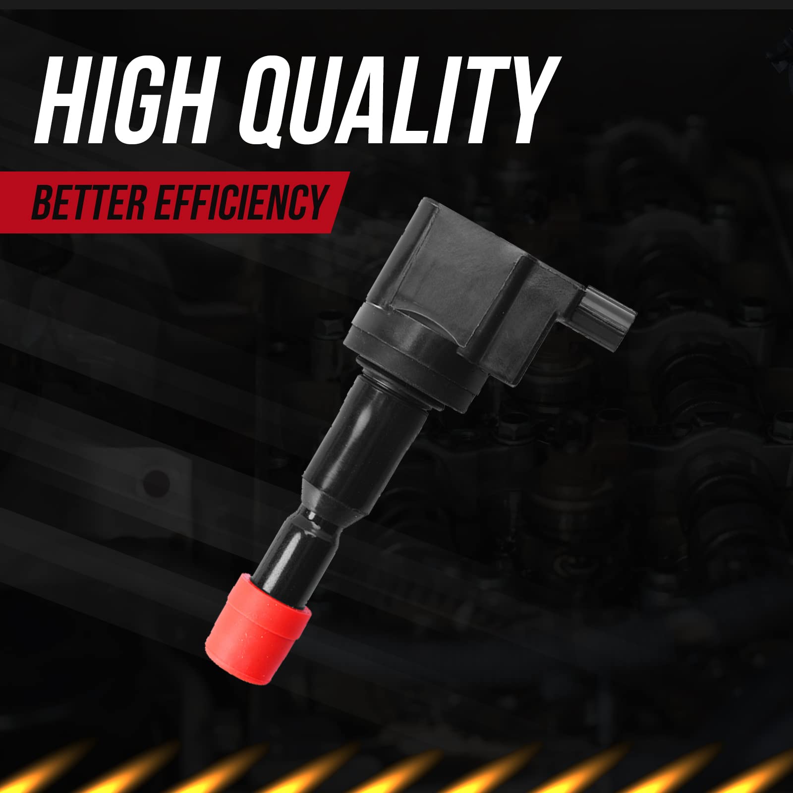4PCS Ignition Coil Pack Replacement for Honda Fit 1.5L L4 2007-2008 - UF581 Compatible - High Performance Spark Plug Coils - Perfect for Engine Misfire Repair & Tune-Up