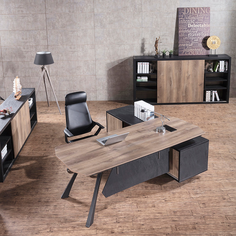ARTO 240cm TV Stand with Storage - Warm Oak & Black Finish - Modern Entertainment Center for Living Room, Bedroom & Home Theater
