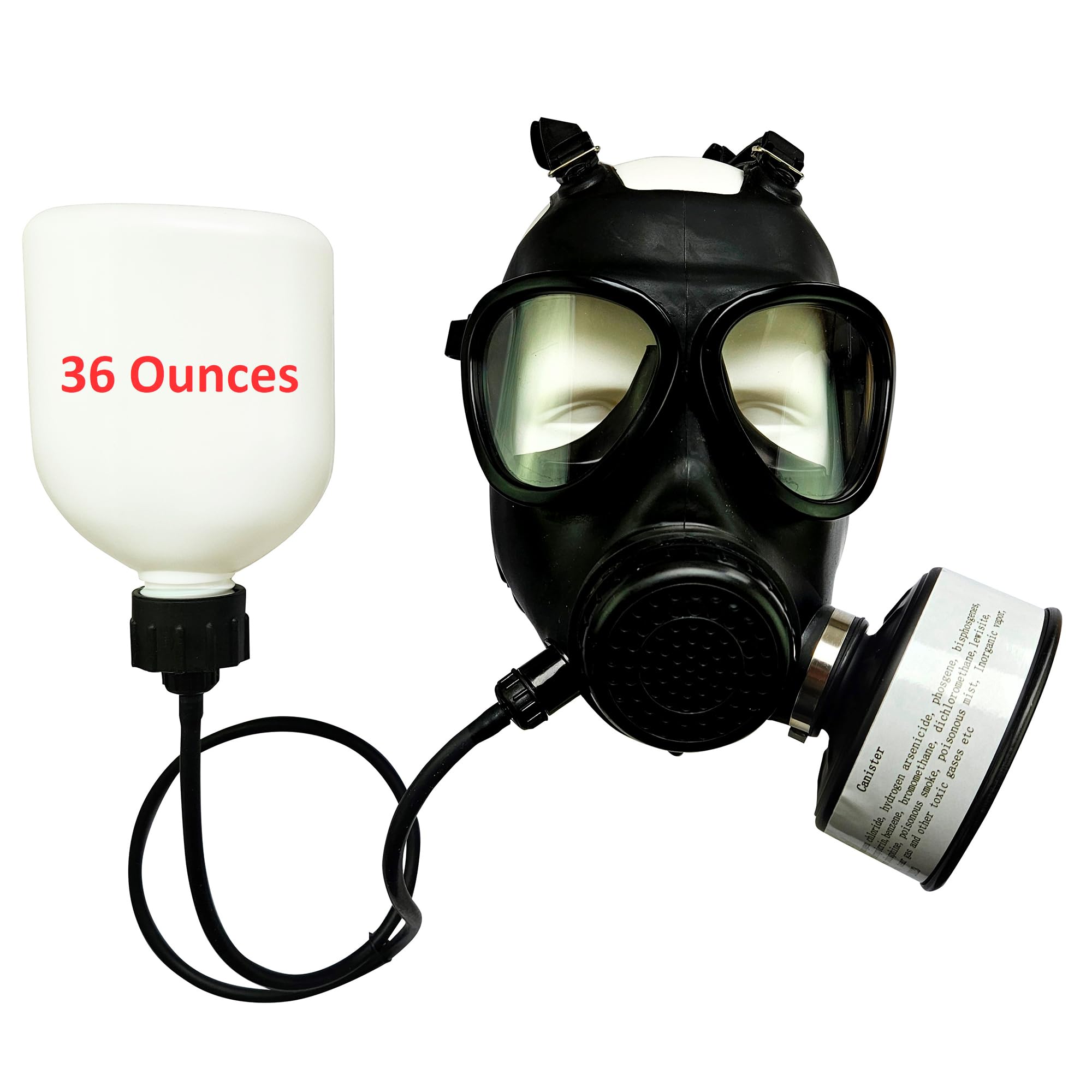 KYNG Gas Mask with 40mm NBC Filter - Military Grade CBRN Respirator for Tactical & Survival Use - Adjustable Strap Reusable Face Mask with Drinking Tube - Perfect for Emergency Preparedness, Airsoft, Paintball & Chemical Protection