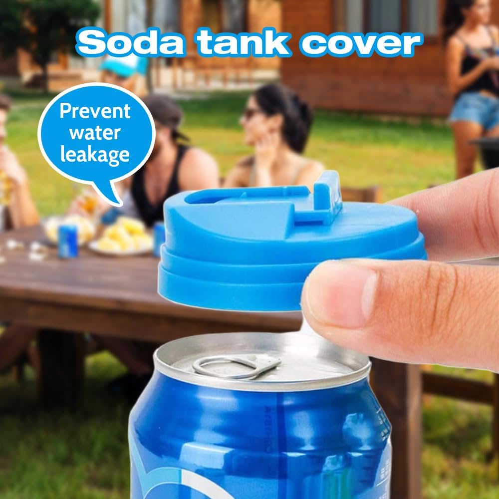 Reusable Soda Can Covers & Lids - 6pcs Round Protectors for Soda, Cola & Beer Cans (2.4 Inch) - Perfect for Parties, BBQs, Outdoor Events & Keeping Drinks Fresh
