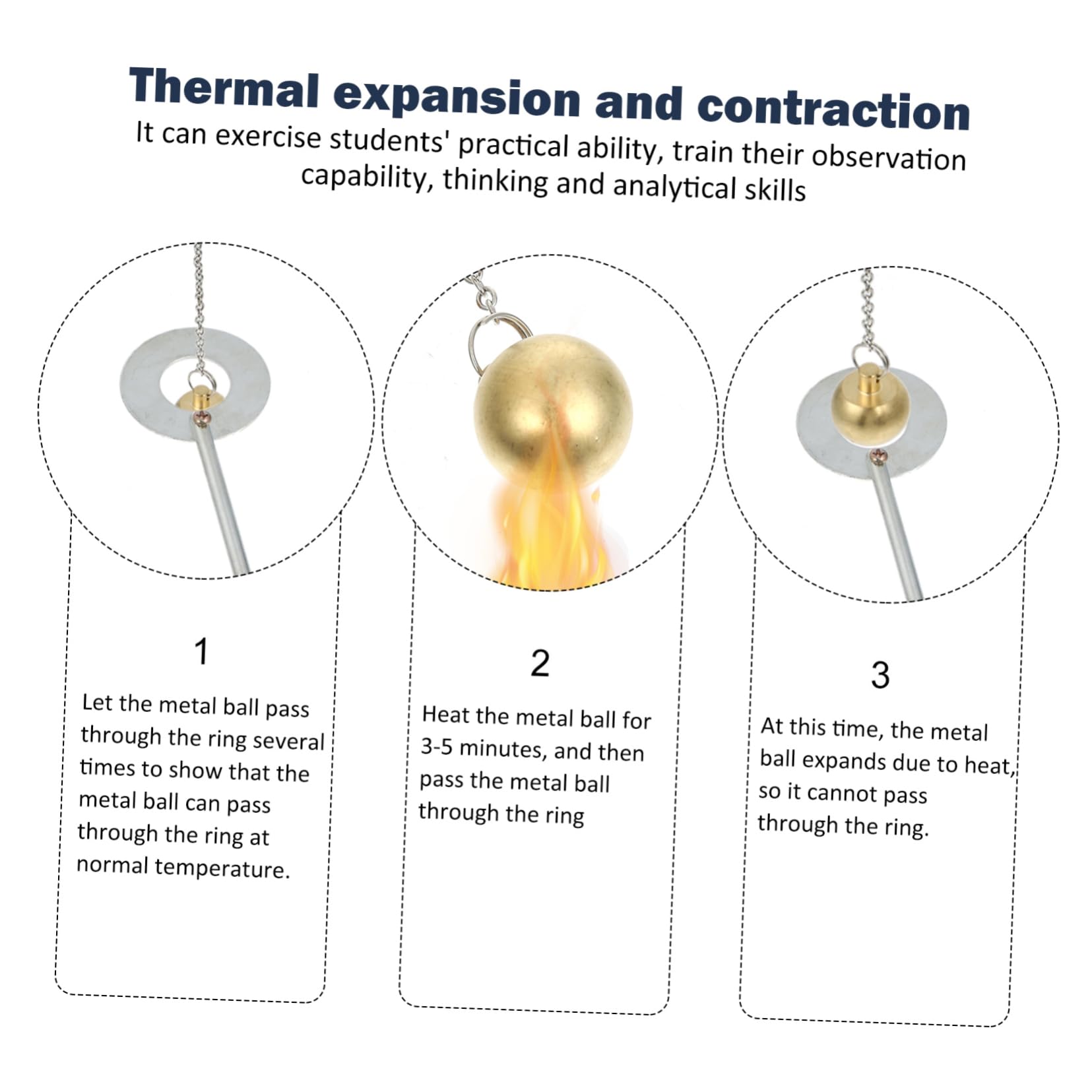 Thermal Expansion and Contraction Experiment Kit - Physics Lab Equipment Set for Teaching Thermal Properties of Materials | Perfect for Classroom Demonstrations & STEM Education Activities