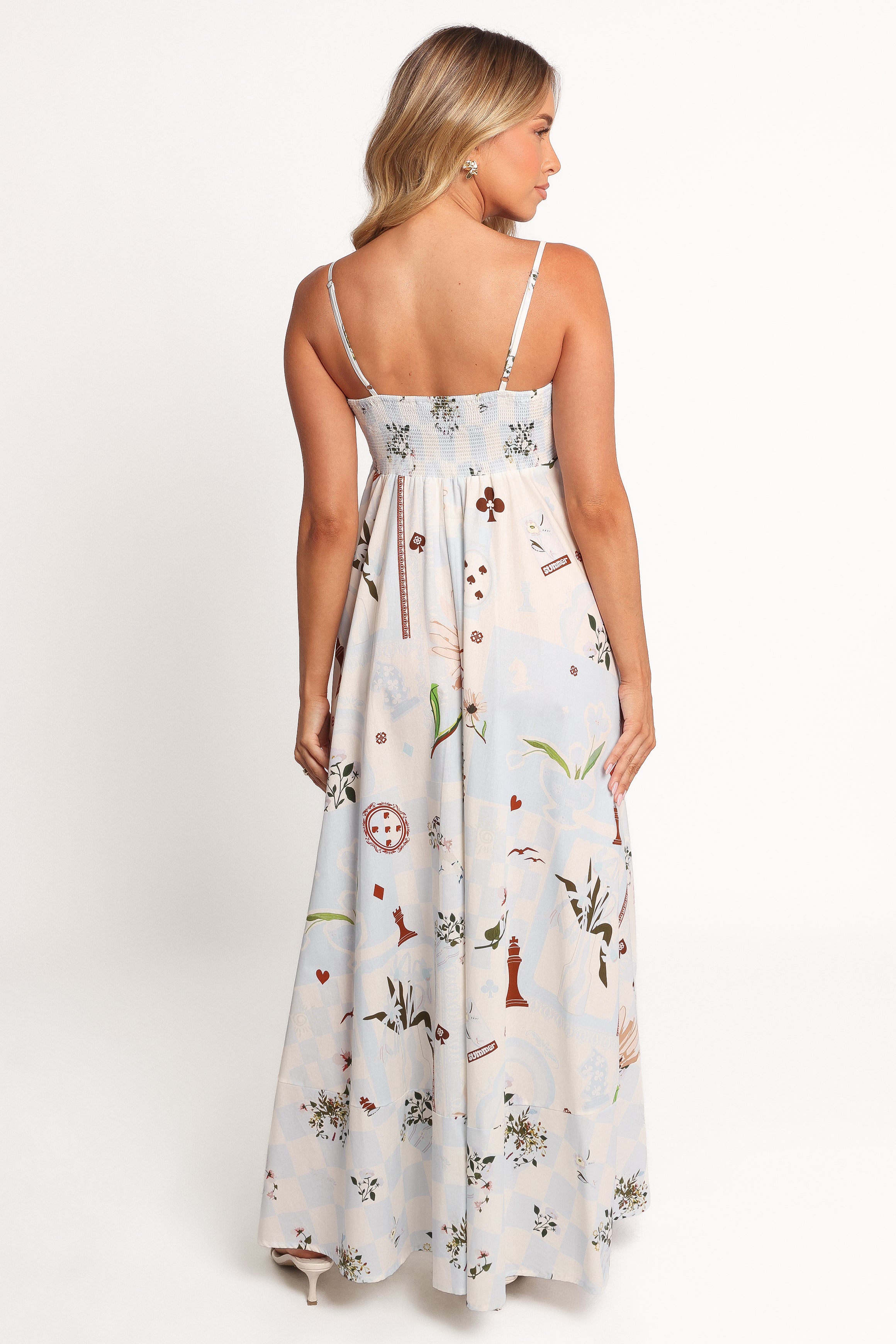 Emmeline Women's Blue Floral Maxi Dress - Elegant Long Sleeve Boho Summer Dress for Beach, Wedding & Party