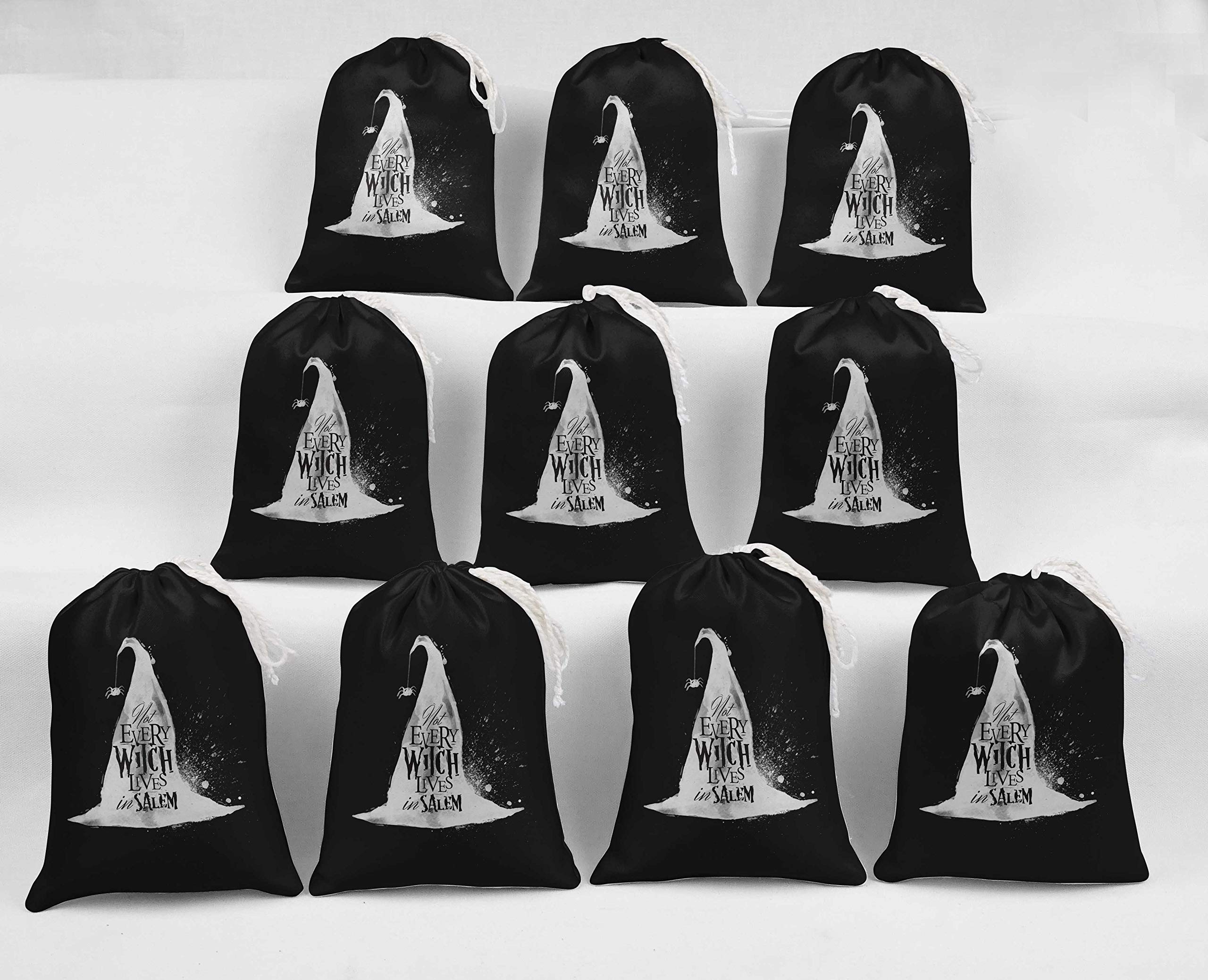 15 Pack Black Halloween Party Favor Bags - Witch Theme Candy Pouches for Trick or Treat, Salem-Inspired Witch Party Supplies - Perfect for Halloween Celebrations, Classroom Treats & Spooky Gift Giving
